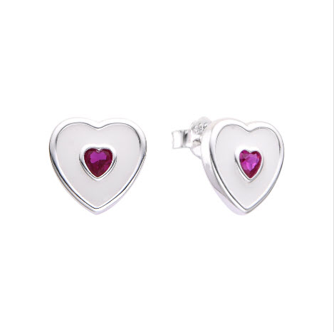 ZARCILLOS DE CORAZÓN. ARETES, PENDIENTES, CIERRE TOPITO