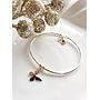 PULSERA CON DIJE COLGANTES TREVOL O MARIPOSA/PLATA 925